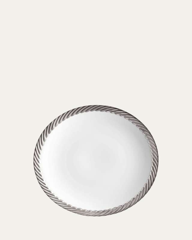 Corde Salad/Dessert Plate, White/Silver